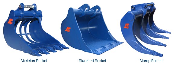 Ardennes Tech Skeleton Bucket, Standard Bucket and Stump Bucket